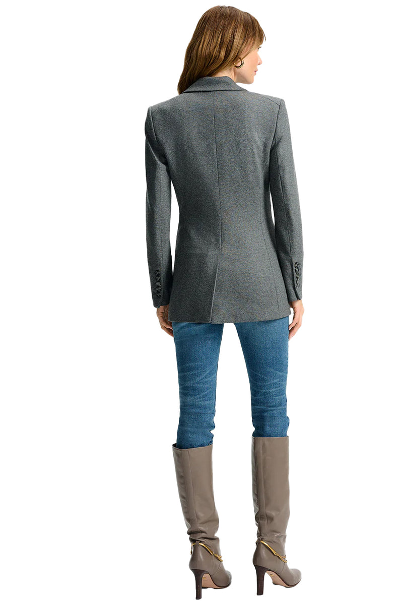 Ryanne Wool Jersey Jacket in Medium Heather Grey