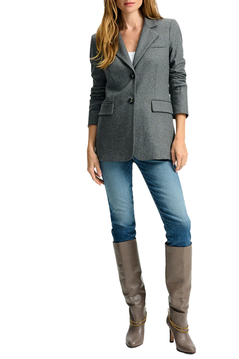 Ryanne Wool Jersey Jacket in Medium Heather Grey