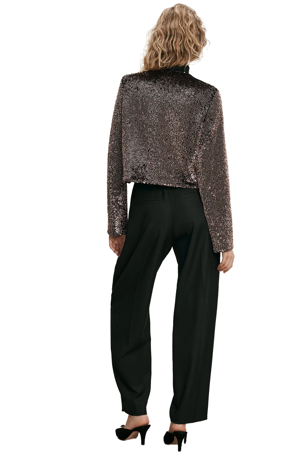 Bancroff Sequin Jacket in Copper Black