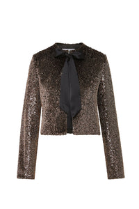 Bancroff Sequin Jacket in Copper Black