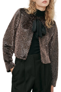 Bancroff Sequin Jacket in Copper Black