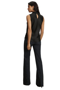 Tam Silk Sleeveless Top in Black
