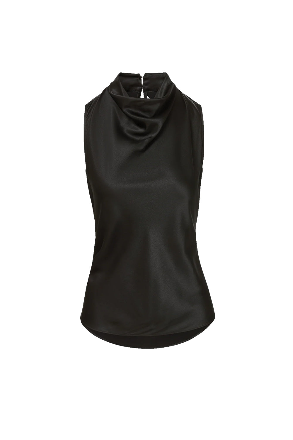 Tam Silk Sleeveless Top in Black