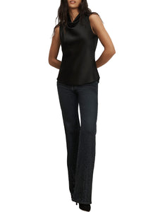 Tam Silk Sleeveless Top in Black