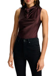 Tam Silk Sleeveless Top in Dark Currant
