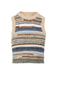 Cropped Jerrel Knit Tank Whiskey Multi