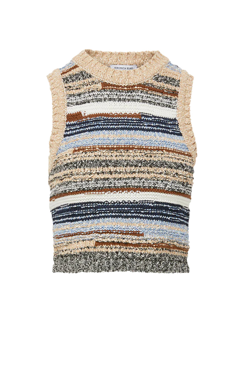 Cropped Jerrel Knit Tank Whiskey Multi