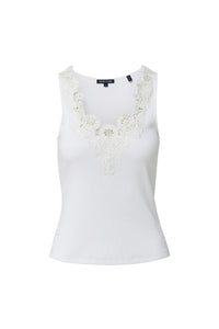 Narcisa Embroidered Tank Top in White
