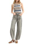 Cropped Jerrel Knit Tank Whiskey Multi