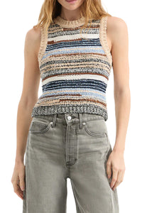 Cropped Jerrel Knit Tank Whiskey Multi