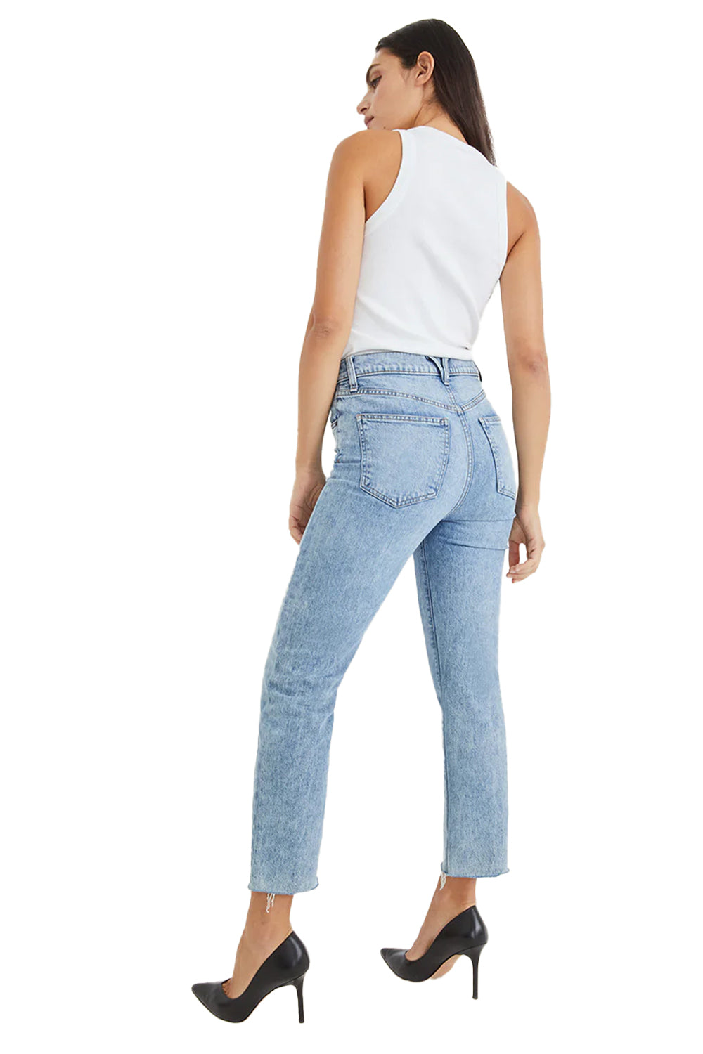 Jordyn Cropped Tank Top in White