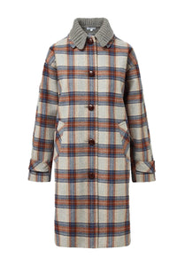Laurent Removable-Collar Dickey Coat in Heather Grey Multi