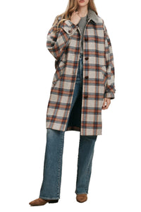 Laurent Removable-Collar Dickey Coat in Heather Grey Multi