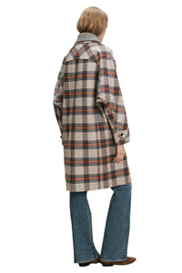Laurent Removable-Collar Dickey Coat in Heather Grey Multi