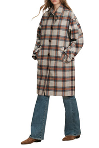 Laurent Removable-Collar Dickey Coat in Heather Grey Multi