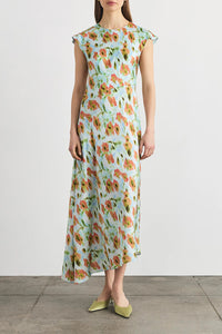 Violeta Dress in Powder Blue Multi