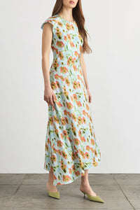 Violeta Dress in Powder Blue Multi