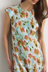 Violeta Dress in Powder Blue Multi
