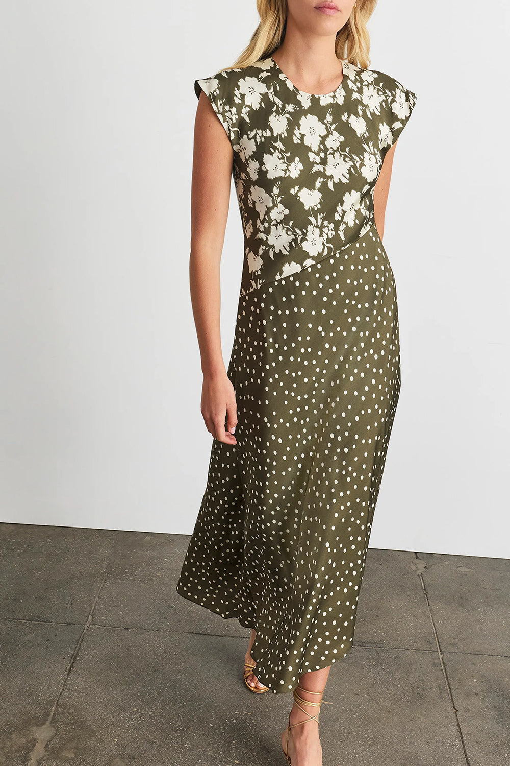 Violeta Dress in Fern Cream Multi