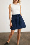 Vanessa Dress in White Maritime Blue