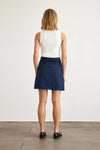 Vanessa Dress in White Maritime Blue