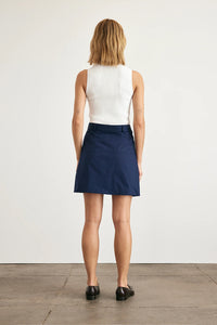 Vanessa Dress in White Maritime Blue