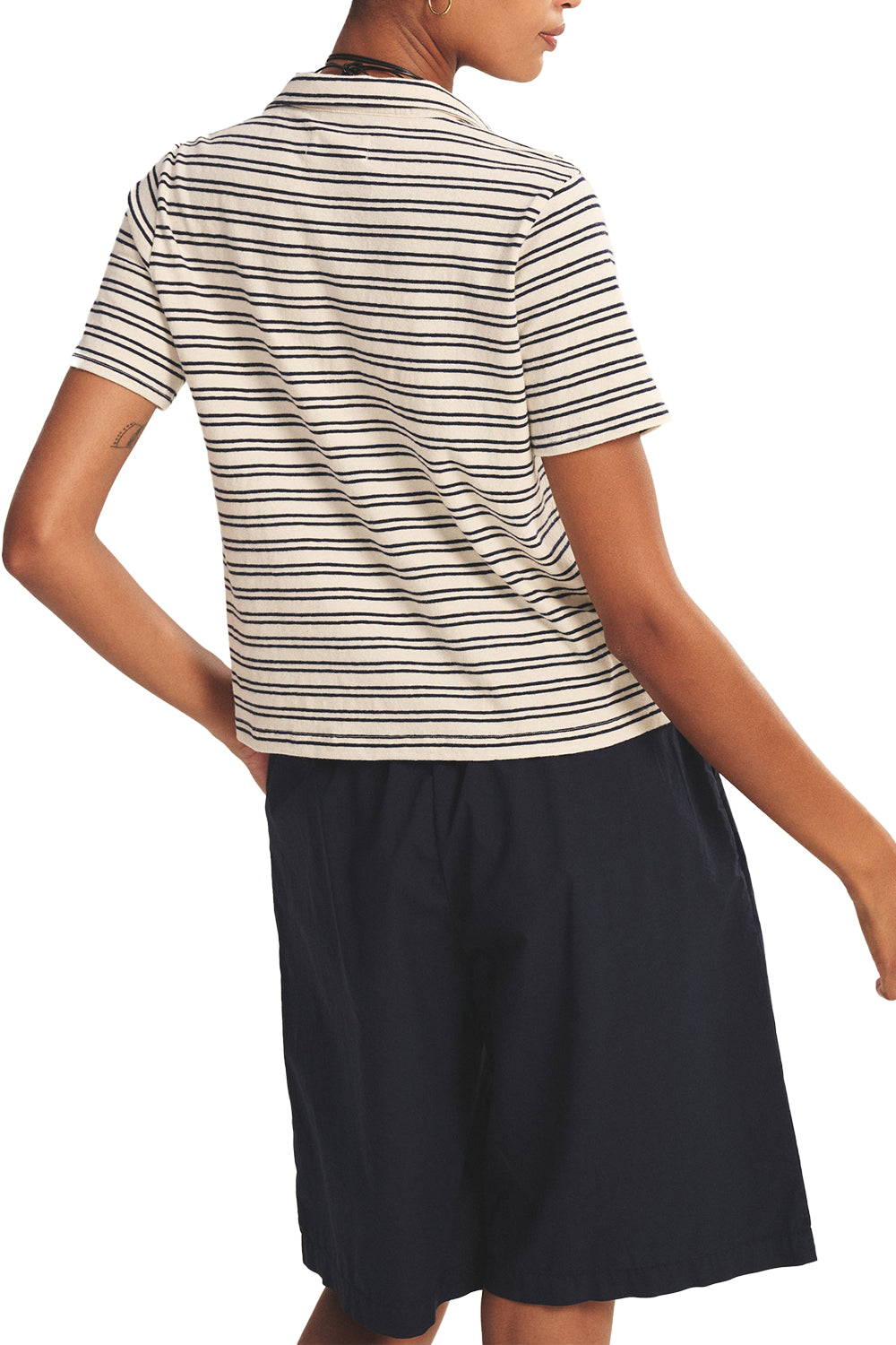 Perrin Top in Natural Navy