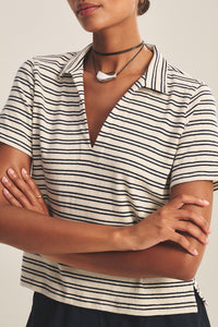 Perrin Top in Natural Navy