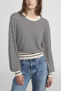 The Striped Knit Sweater in Cream Multi