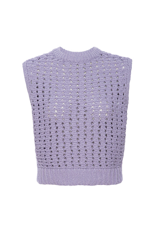 Tape Yarn Sweater Vest in Lilac