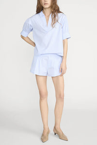 The V-neck Popover Top in Venice Blue Multi