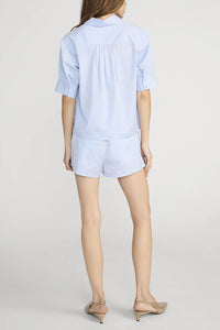 The V-neck Popover Top in Venice Blue Multi