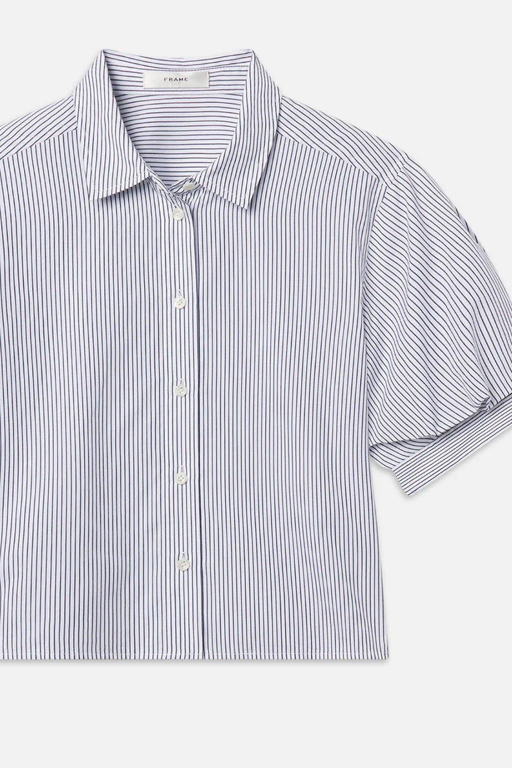 The Billow Sleeve Shirt in Navy Stripe