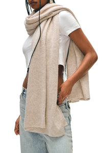 Cashmere Travel Wrap in Sandwisp Heather