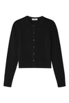 Essential Cashmere Crewneck Cardigan in Black