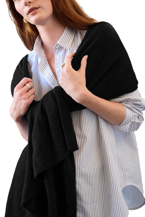 Cashmere Travel Wrap in Black