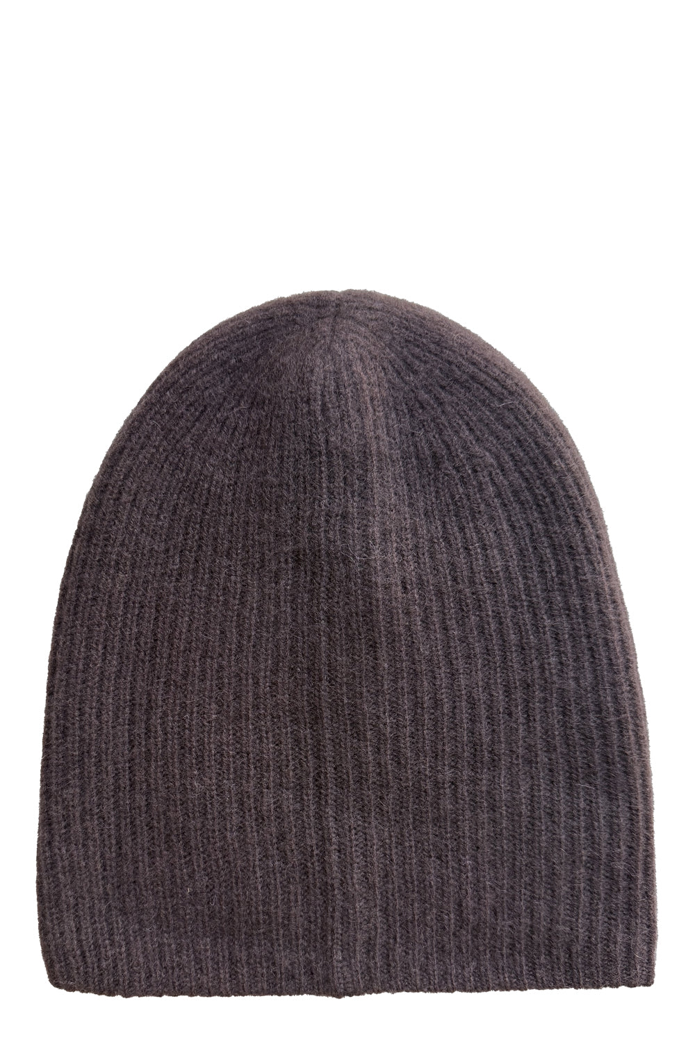 Cashmere Plush Rib Beanie in Coffee Bean