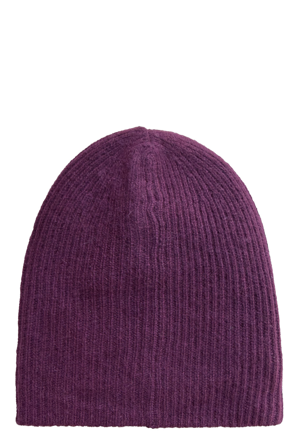 Cashmere Plush Rib Beanie in Sangria