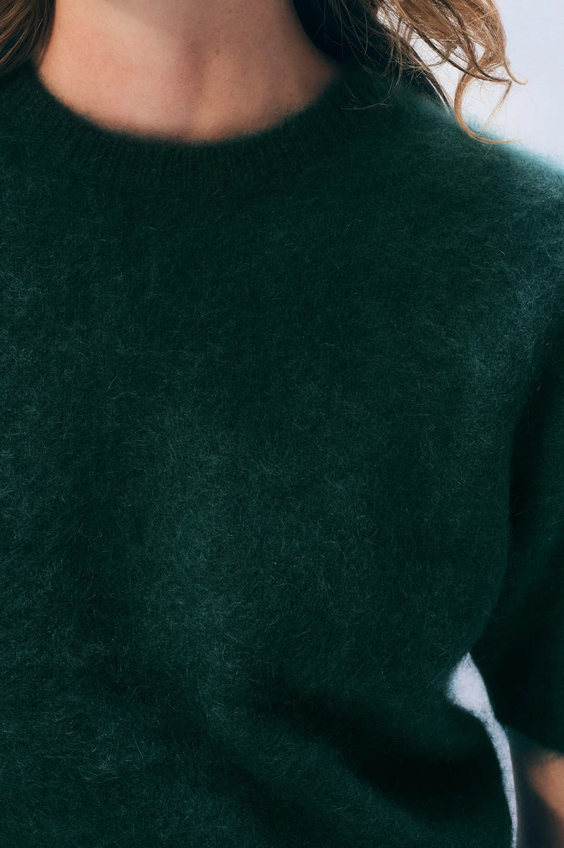 Brushed Cashmere Tee in Tealwood Green