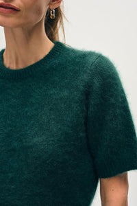 Brushed Cashmere Tee in Tealwood Green