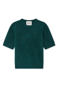 Brushed Cashmere Tee in Tealwood Green