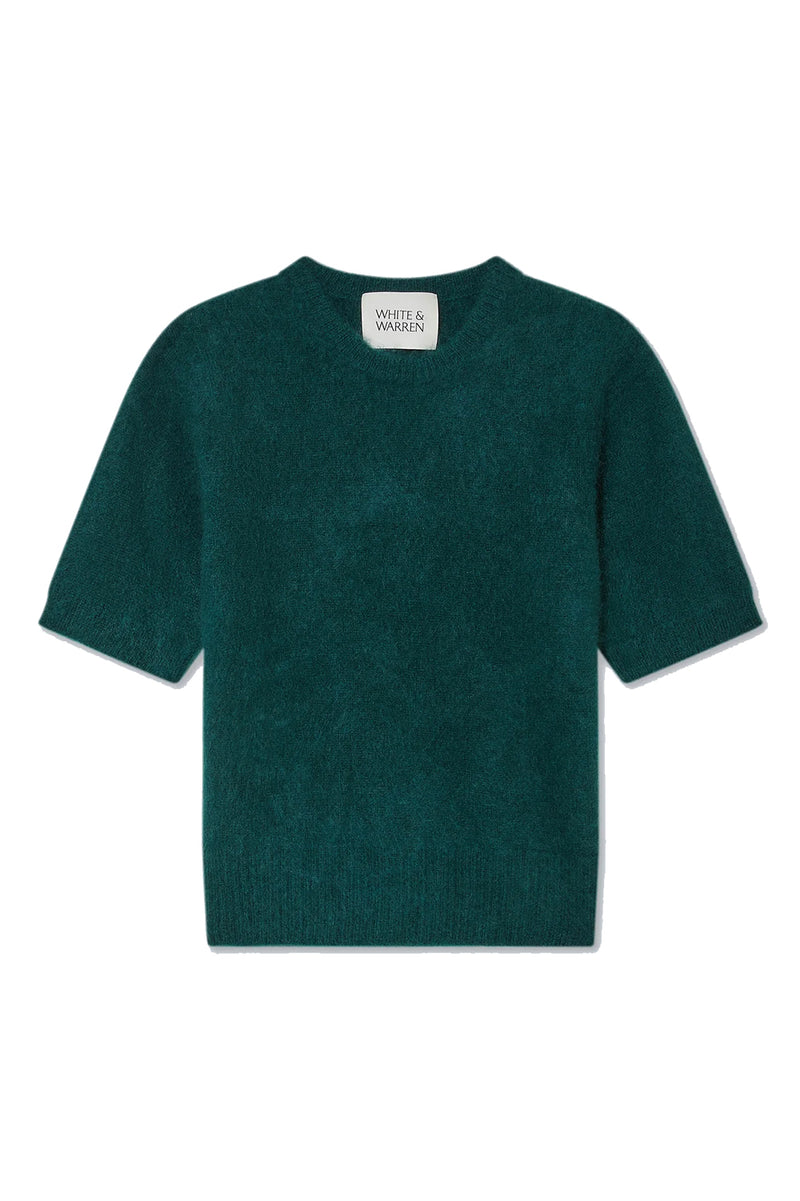 Brushed Cashmere Tee in Tealwood Green