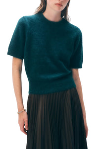Brushed Cashmere Tee in Tealwood Green