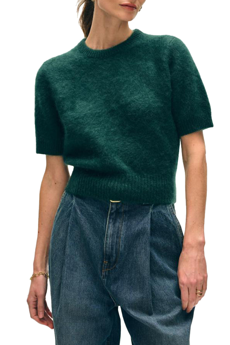 Brushed Cashmere Tee in Tealwood Green