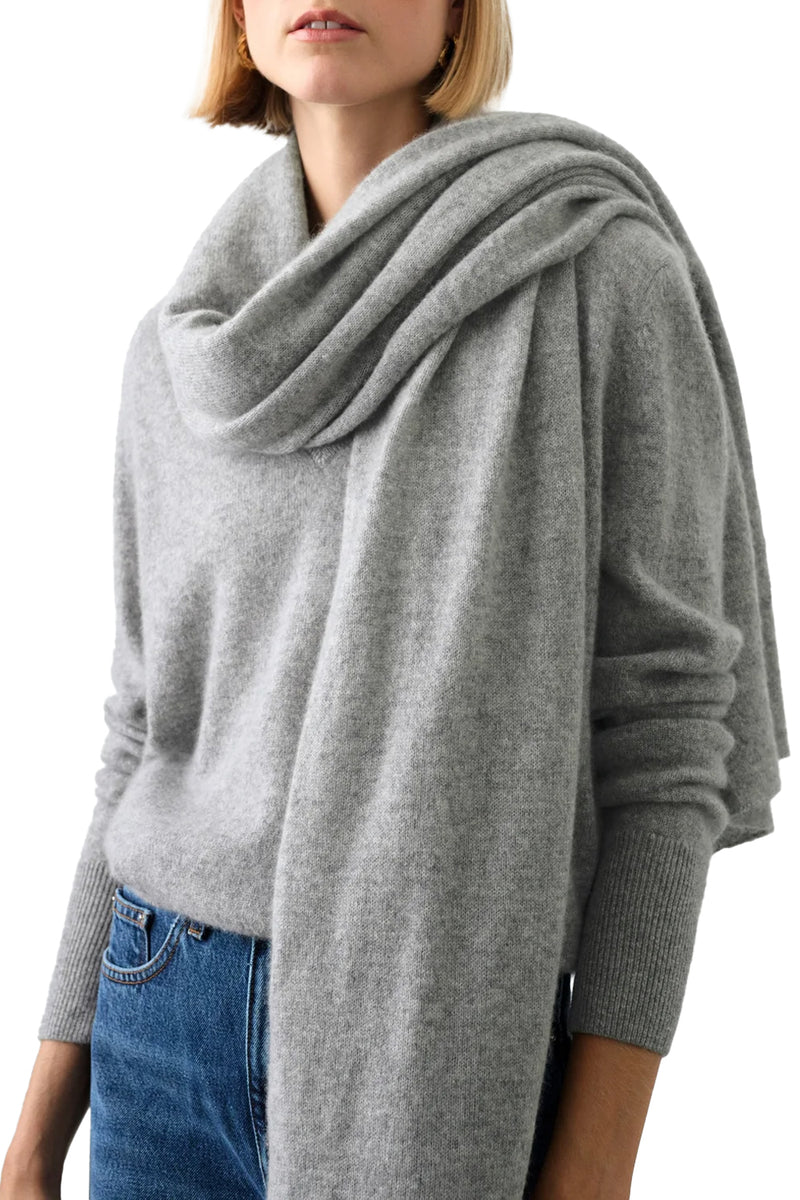 Cashmere Travel Wrap in Grey Heather