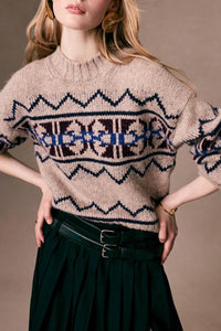 Plush Alpaca Blend Fair Isle Crewneck