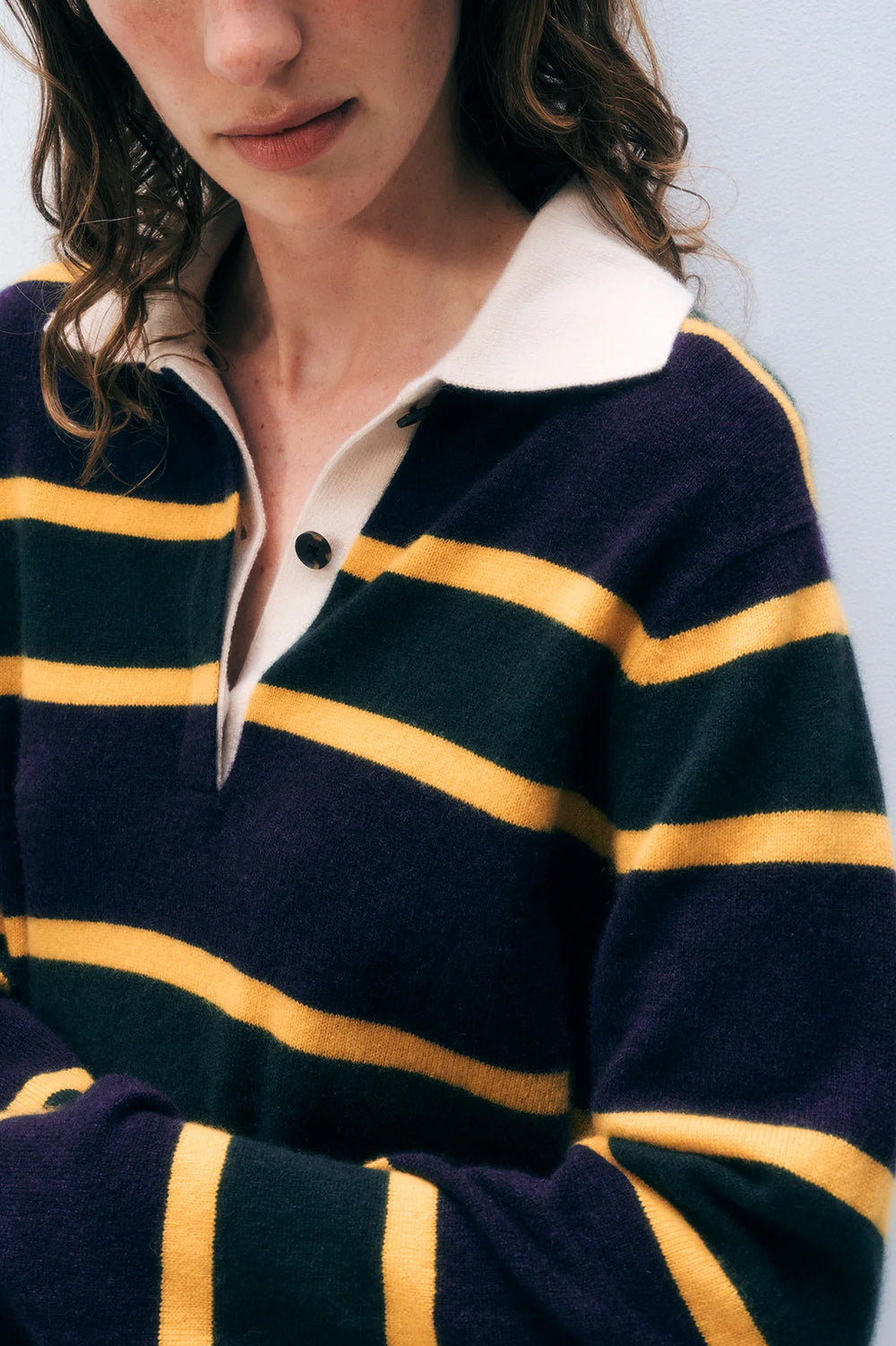 Cashmere Rugby Polo in Deep Navy Rugby