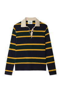 Cashmere Rugby Polo in Deep Navy Rugby