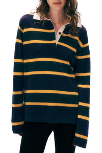 Cashmere Rugby Polo in Deep Navy Rugby