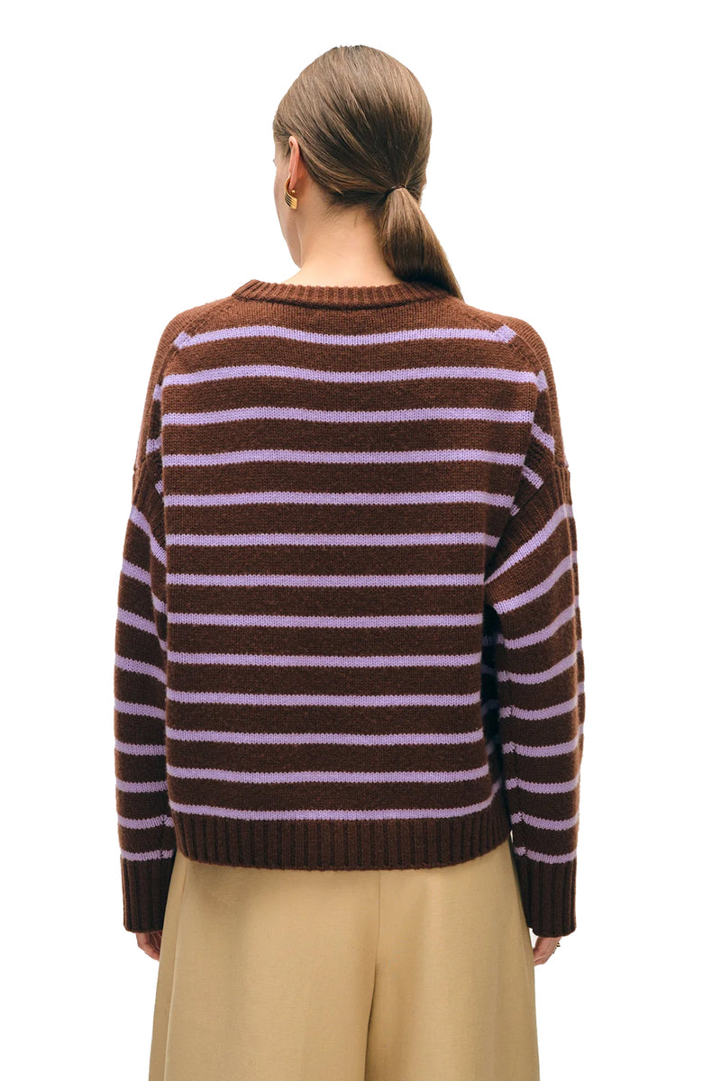 Merino Cashmere Striped Crewneck